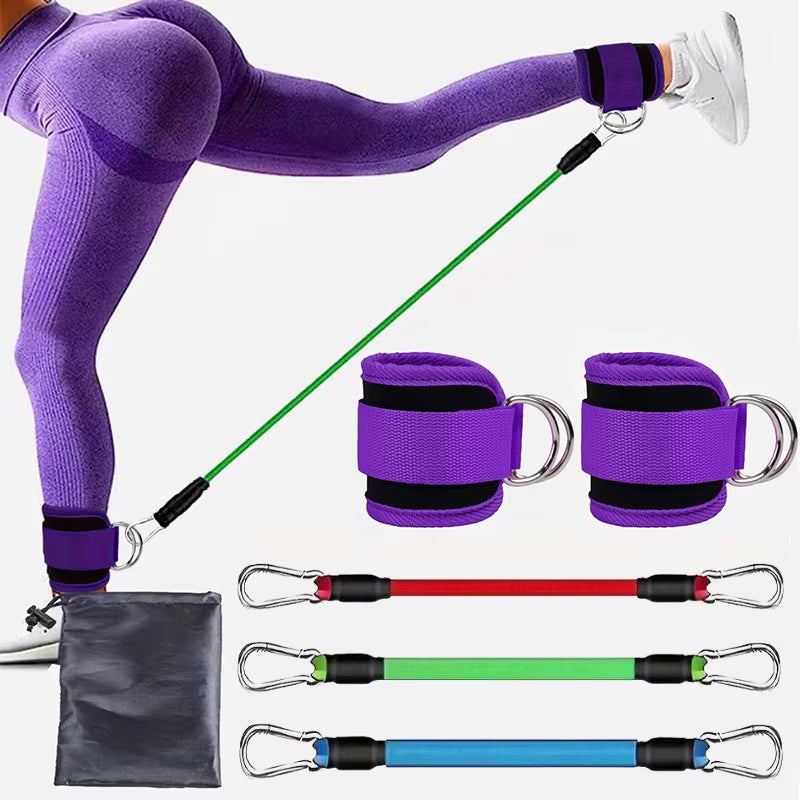 Juego de bandas de resistencia para tobillos, equipo de ejercicio, bandas elásticas de fitness para gimnasio, hombre y mujer.
