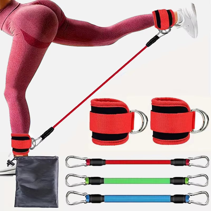 Juego de bandas de resistencia para tobillos, equipo de ejercicio, bandas elásticas de fitness para gimnasio, hombre y mujer.