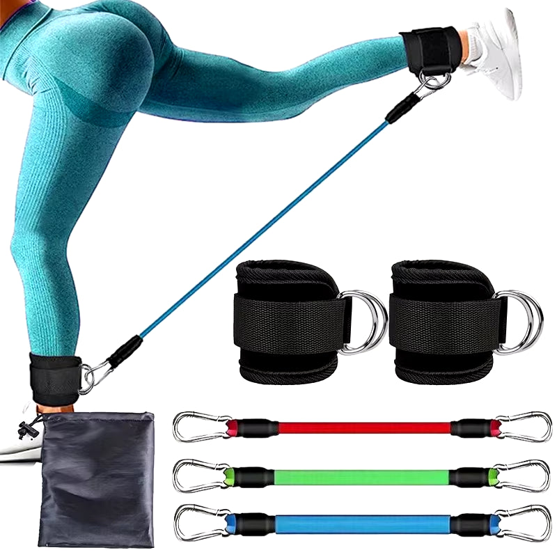 Juego de bandas de resistencia para tobillos, equipo de ejercicio, bandas elásticas de fitness para gimnasio, hombre y mujer.