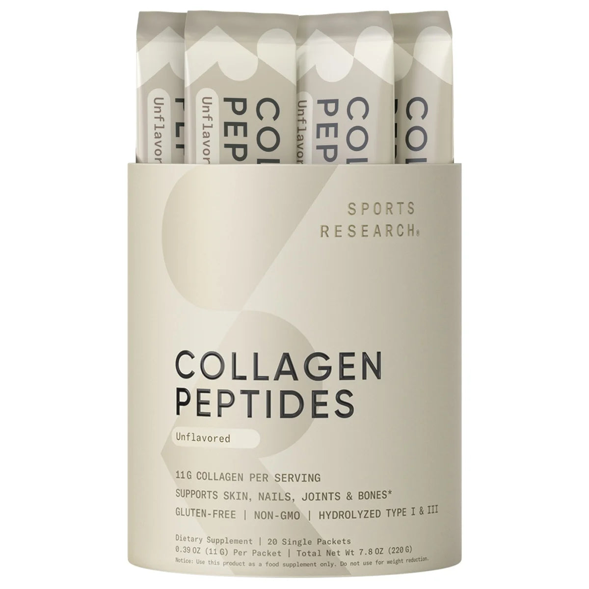 ® Collagen Peptides Hydrolyzed Type 1 & 3 Protein Supplement - Women & Men (20 Servings)